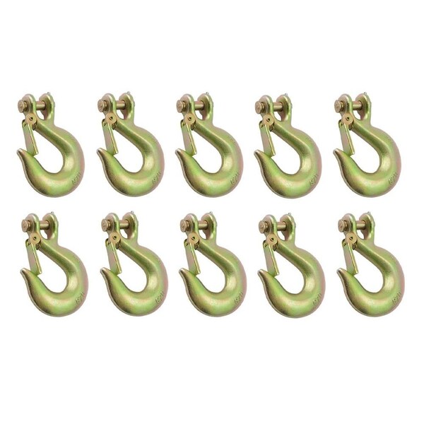Mytee Products G70 3/8 in Clevis Slip Hook w/ Latch Grade 70 Transport, 10PK GH38-Lx10 - main