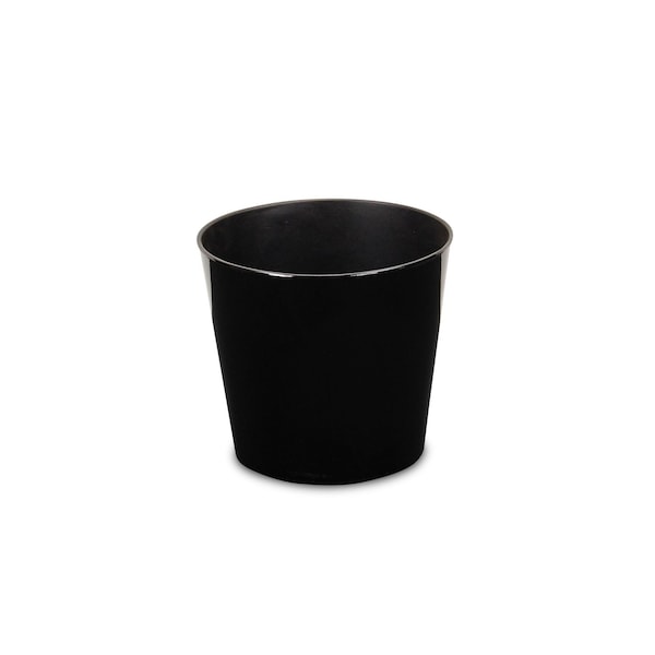 Homeroots 9in Black Recycled Plastic Indoor Outdoor Round Pot Planter 488198 - main