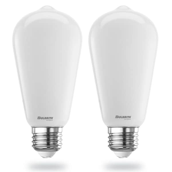 Bulbrite 9 Watt LED ST18 Light Bulbs, Warm Dimming 3000K Soft White, 1800K Candlelight, 800 Lumens, 2PK 862889 - main