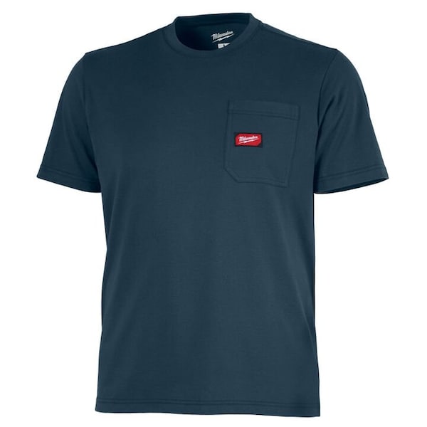 Milwaukee Hand Trucks Gridiron L Short Sleeve Men's Round Neck Blue Tee Shirt 605BL-L - main