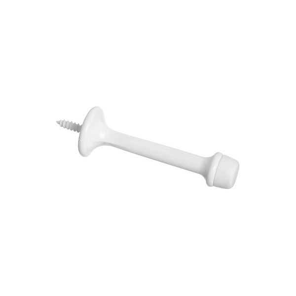 National Hardware Door Stop, 3 in Projection, Die-Cast Zinc/Rubber, White, 2PK N248-419 - main