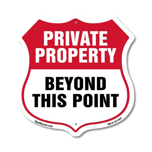 Signmission Private Property Shield Sign Private Pro, 12 Inch X 12 Inch, Aluminum Metal Sign SHI-A-12-444 - main