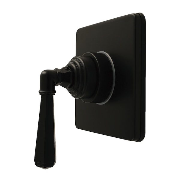 Kingston Brass Single-Handle Six-Way Diverter Valve with Square Trim Kit, Matte Black KS4040HL - main
