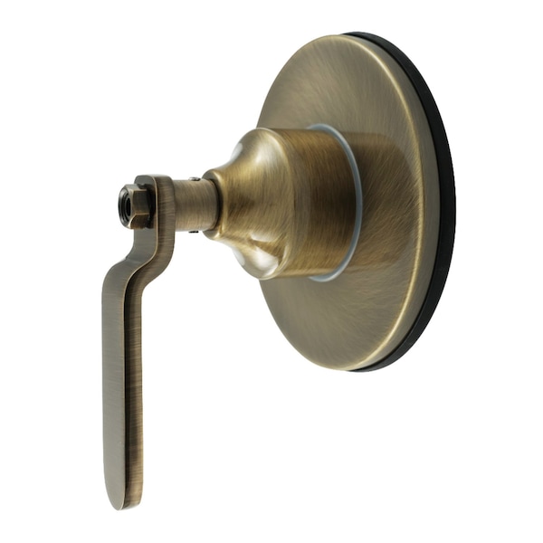 Kingston Brass Single-Handle Three-Way Diverter Valve with Round Trim Kit, Antique Brass KS3033KL - main