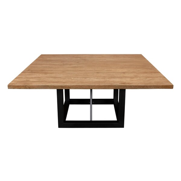 Homeroots 72" Natural and Black Solid Wood and Iron Square Dining Table 563918 - main