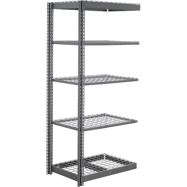 Global Industrial 5 Shelf, Commercial Duty Boltless Shelving, Add On, 36"W x 24"D x 60"H, Wire Deck B3153757 - main