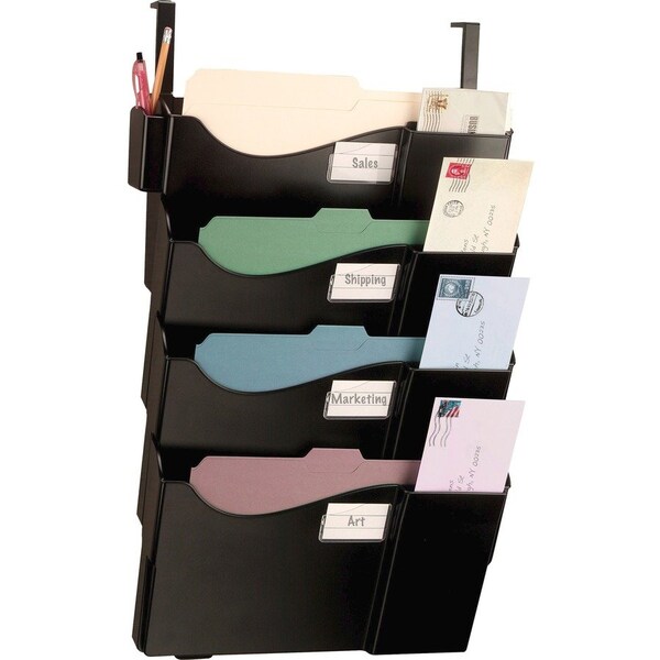 Oic 4Pocket Grande Central Filing System, Black, 4PK OIC21728 - main
