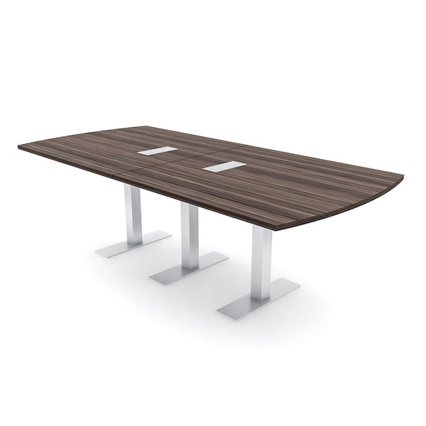 Skutchi Designs 8ft Conference Table With Power Unit | Person Modular Arc Rectangle Meeting Table | Harmony Series HAR-AREC-48X96-T-H3041-ESIL - main