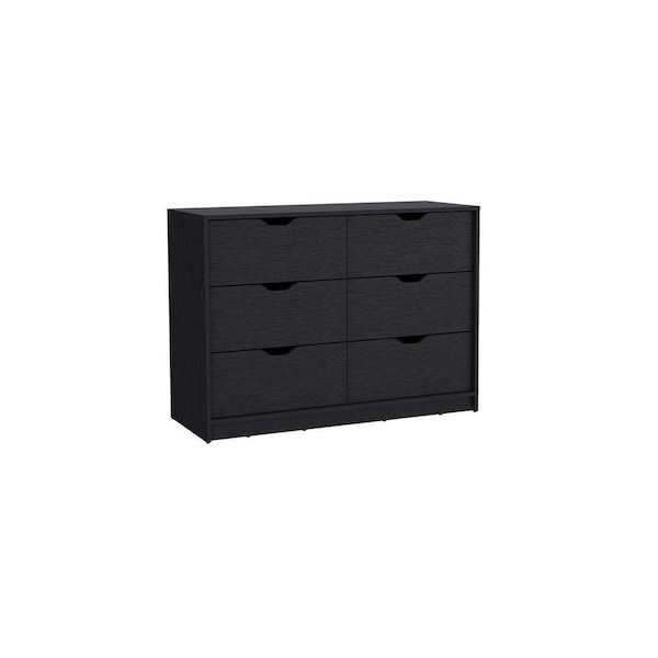 Homeroots 42" Black Four Drawer Double Dresser 544055 - main