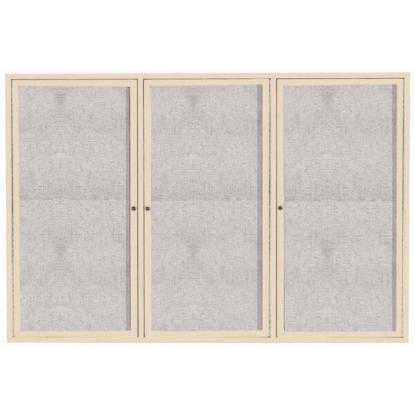 Aarco Outdoor Enclosed Bulletin Board w/ Al Frame, Powder Coated Ivory, 48''Hx72''W ODCC4872-3RIV - main
