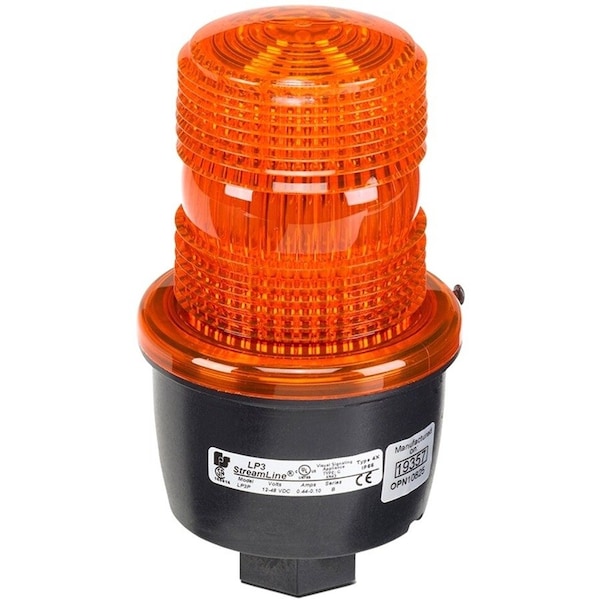 Federal Signal Low Profile Warning Light, Strobe, Amber LP3P-120A - main