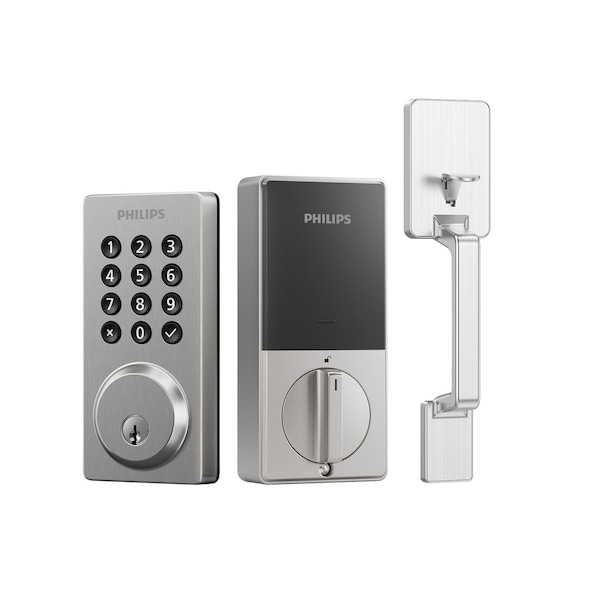 Philips Smart Wi-Fi Door Lock with Push Button Lighted Keypad and Handle Set DDLOM1042X15HSH - main