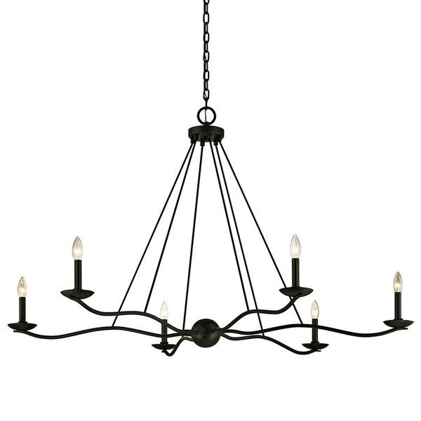 Troy Lighting Sawyer 6 Light Chandelier 53.5 In. Forged Iron F6306-FOR - main