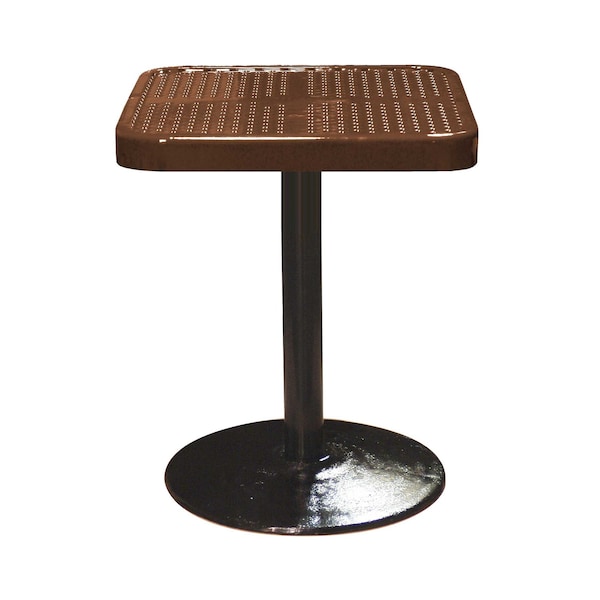 Leisure Craft 24" Square Perforated Pedestal Table, Portable, 30"H, Brown SQ24TAB30-BROWN - main