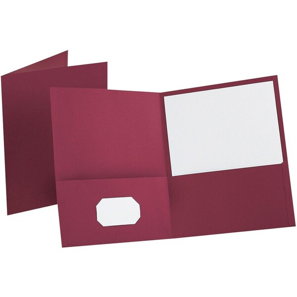 Tops Business Forms Oxford, Twin-Pocket Folder, Embossed Leather Grain Paper, Burgundy, 25PK 57557 - main