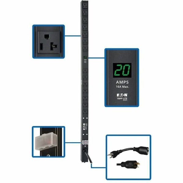 Eaton Tripp Lite Series 2kW Single-Phase Local Metered PDU, 100-127V Outlets 14 5-15/20R, PDUMV20-36 - main
