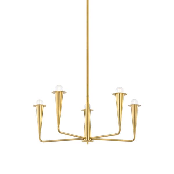 Mitzi The Lifestyled Co X Danna 5 Light Chandelier 12 In. Aged Brass H791805-AGB - main