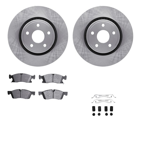 Dynamic Friction Co DFC Brake Rotor- Heavy Duty Brake Pad includes Hardware 6412-42023 - main
