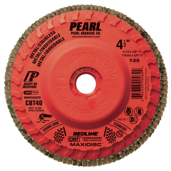 Pearl Redline CBT Maxidisc Trimmable 4-1/2 x 5/8-11 CBT40 T-29 MAX454CBTQ - main