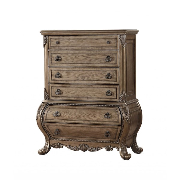 Homeroots 21" X 42" X 57" Vintage Oak Wood Chest 347091 - main