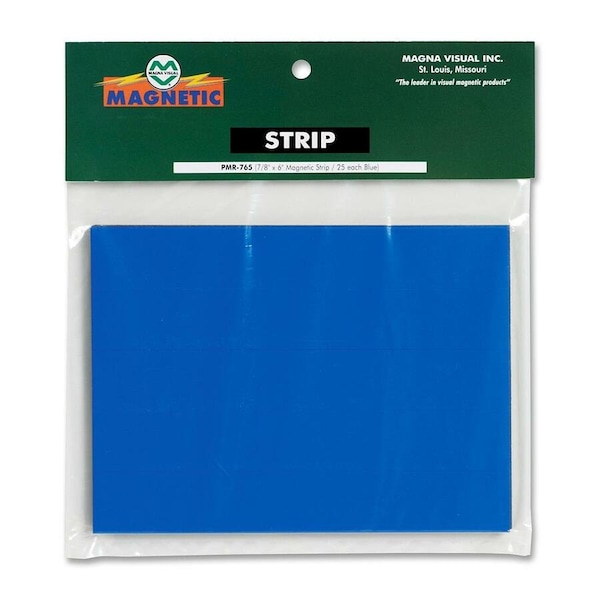 Magna Visual Magnetic Strips, Pre-Cut, 6in, Blue, PK25 PMR-765 - main