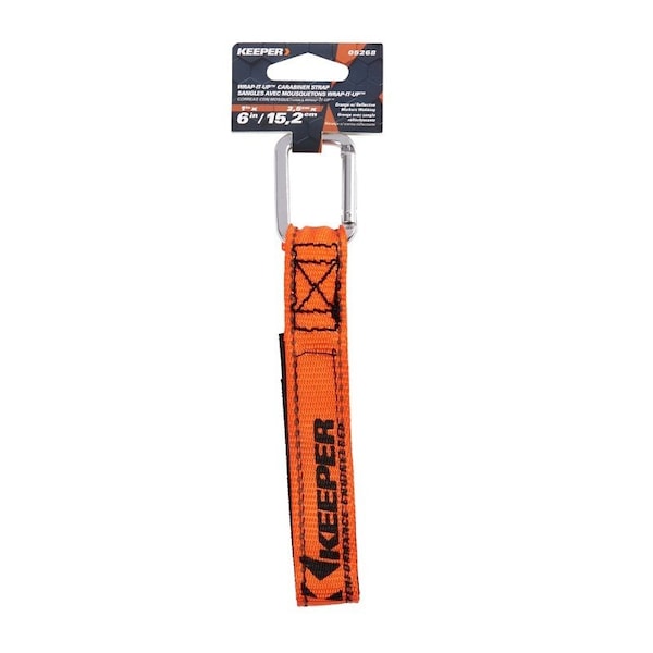 Keeper Wrap-It-Up Series Carabiner Strap, 1 in W, 20 in L, Orange 05268 - main