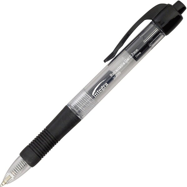 Integra Pen, Black Ink, Retractable, PK12 ITA30035 - main