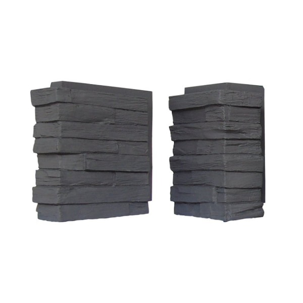 Durakwik Stone Siding Corner, 13 in L, 10 in W, 4 in Thick, Interlocking Edge, Slatestones Contemp Profile, 4PK 301CMC - main
