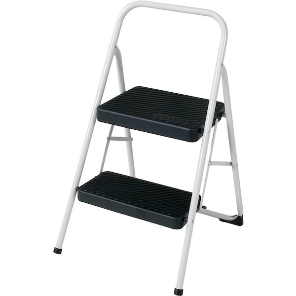Cosco Folding Step Stool, 2815 in H, 200 lb, Steel, Black 11-137 CLGG4 - main