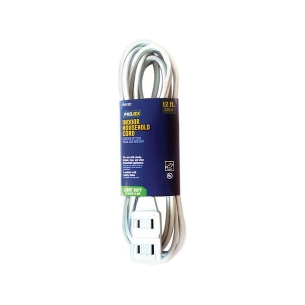Projex FW20309P 12 ft. Cube Tap Indoor Household 16 Gauge by 2 SPT Extension Cord White 3504362 - main