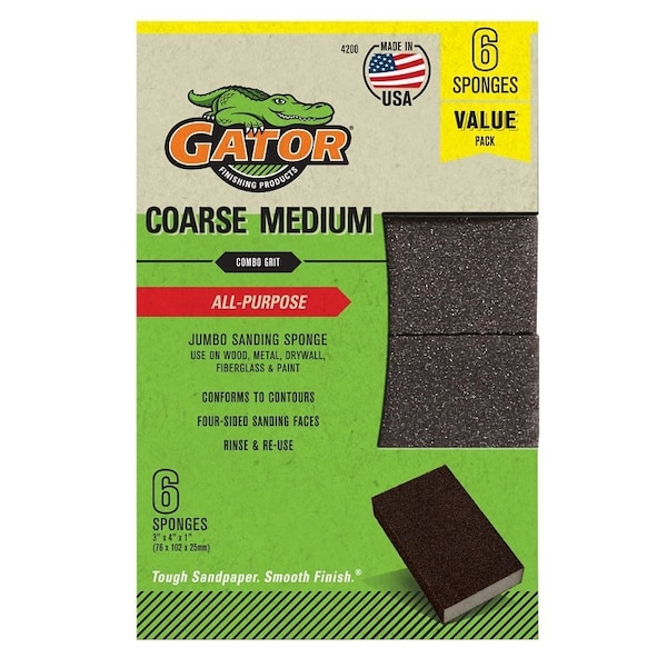 Gator Finishing 6Pk Med/Coa Sand Sponge 4200 - main