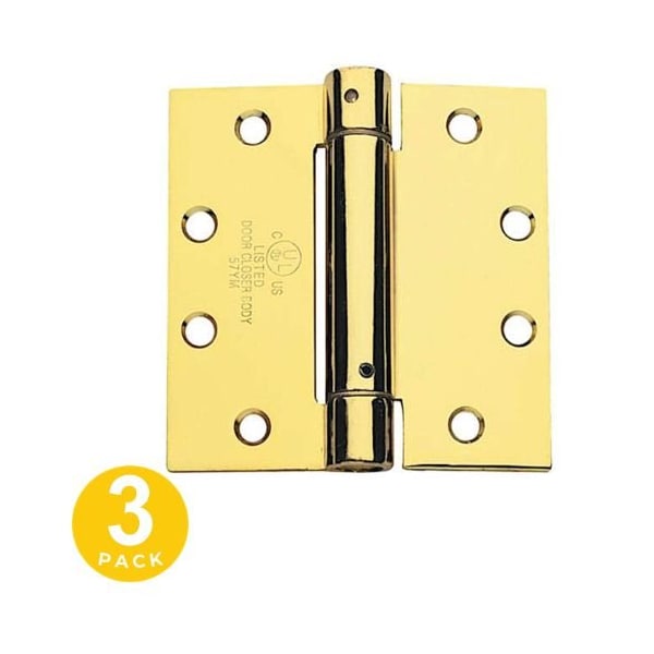 Global Door Controls 4.5 in. x 4.5 in. Spring Full Mortise Square Corner Door Hinge with Fixed Pin - Pack of 3 CPS4540-US3-M - main