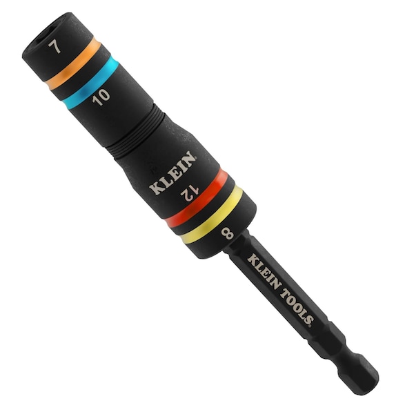 Klein Tools Quad-4 Heavy-Duty Impact Flip Socket, Metric, 3-1/2-Inch Shaft, 2-Piece 651MQS - main