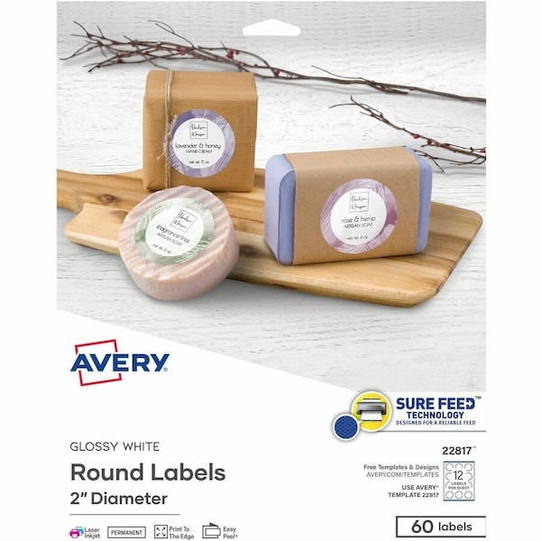 Avery Printable Round Labels with Sure F, PK60 22817 - main