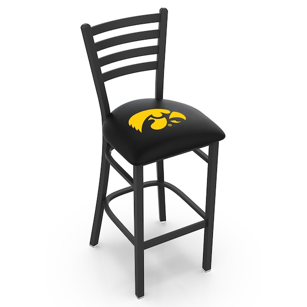 Holland Bar Stool Co 30" Blk Wrinkle Iowa Stationary Bar Stool, Ladder Back L00430IowaUn - main