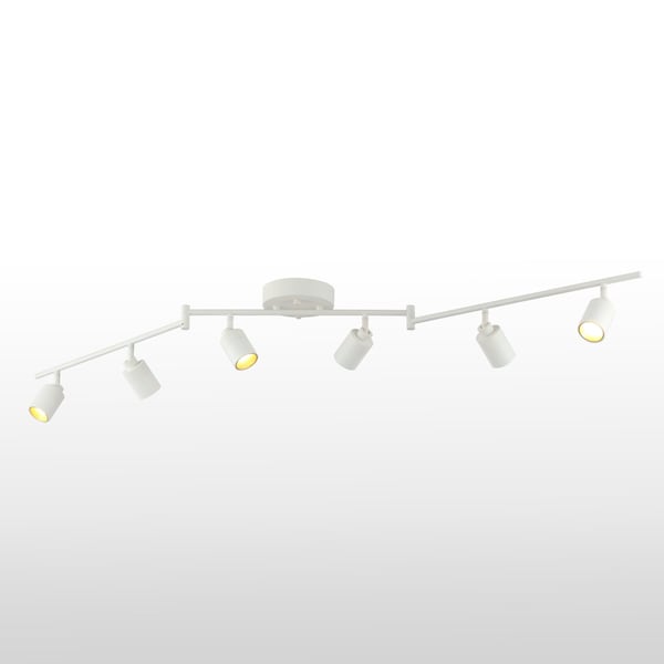 Vidalite Shura White 6-Light Swivel Track Light with Rotatable Heads, Integrated LED, 3000k, 3000 Lumen CE1009226 - main