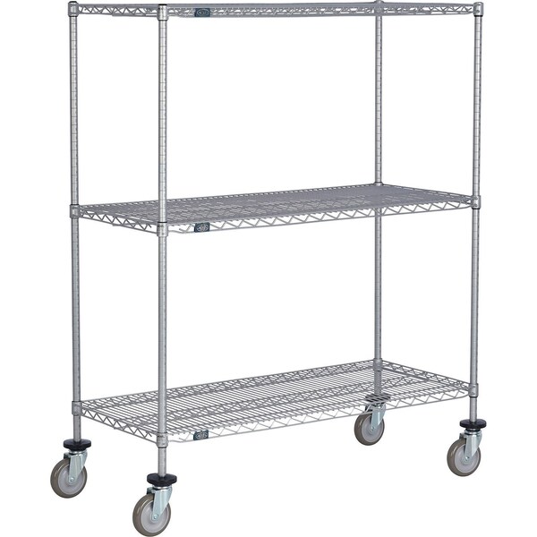 Global Industrial Nexel 3 Shelf Truck, Nexelate, 48"W x 24"D x 60"H, Polyurethane Swivel Casters B3156189 - main