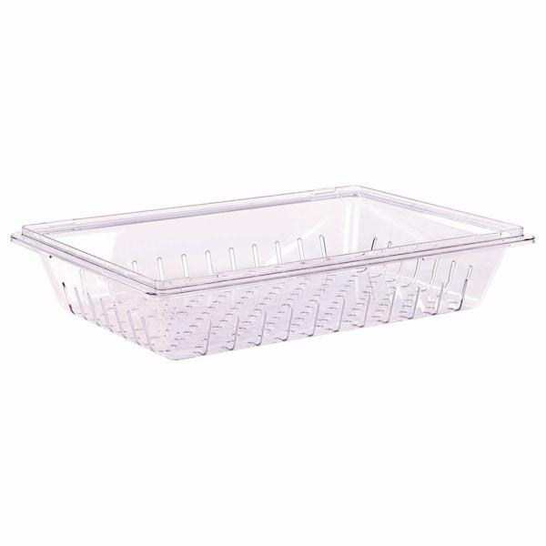 Carlisle Foodservice StorPlus Polycarbonate Food Storage Container Colander, 18 x 26 x 5, Clear, Plastic 1062807 - main