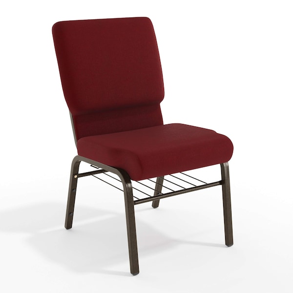 Flash Furniture Fabric Church Chair, Burgundy Patterned XU-CH-60096-BY-BAS-GG - main
