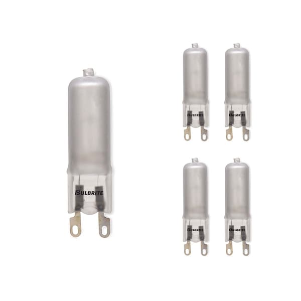 Bulbrite Mini Halogen T4 Bi-Pin Base G9 Light Bulb, 40 Watt, Frost 120V, 5PK 860835 - main