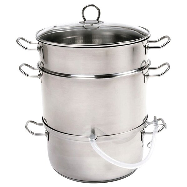 Norpro Steamer and Juicer, 11 L Steamer Insert, 3.8 L Juice Container, 6.75 L Water Pot, Stainless Steel 619 - main