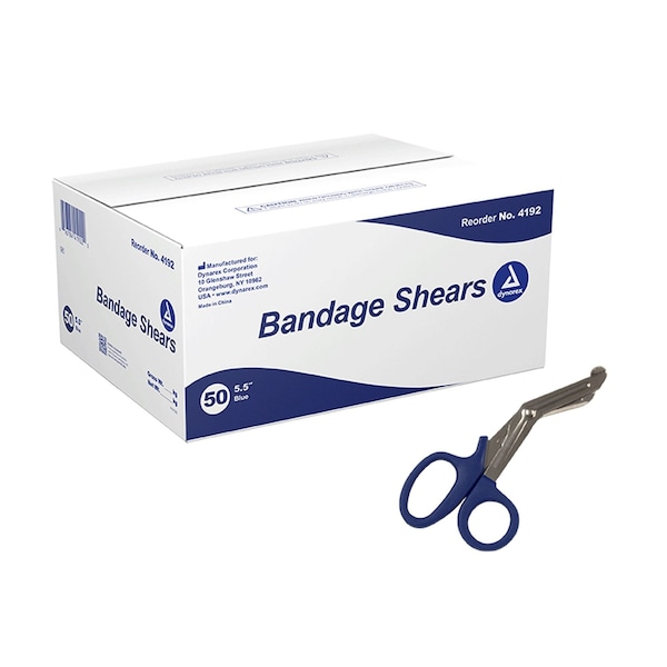 Dynarex Bandage Shears, 5.5", Blue, 50PK 4192-BX - main