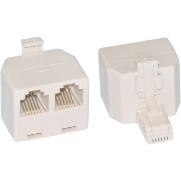 Cable Wholesale Phone Splitter (Straight), RJ11/RJ12 Male to two RJ11/RJ12 Female PA-6P6C-ST - main