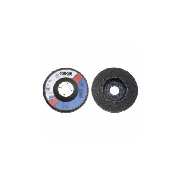 Cgw Abrasives Flap Discs, Silicon Carbide, Regular, 4 1/2 in, 40 Grit, 5/8-11 Arbor, 13,300 rpm, 10PK 421-56022 - main