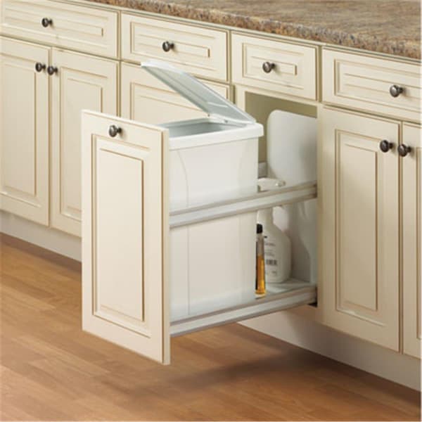 Sticky Situation 50Qt Soft Close- Door Mount Single Bins - White - 11-13/16in. W x 23-1/4in. H x 22-7/16in. D ST3514793 - main