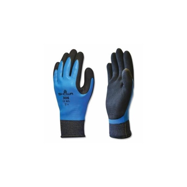 Showa Coated Gloves, XL, 10 in L, Blue/Black, PR, 12PK 845-306XL-09 - main