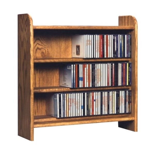 Wood Shed Cdracks Solid Oak 3 Shelf CD Cabinet Max. Capacity 220 CD s Honey Oak Finish 302 - main