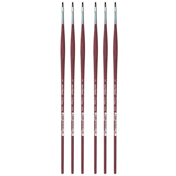 Da Vinci COLLEGE Student Brush, Synthetic, Acrylic & Oil, Flat, Series 8740, Size 2, 6PK VA-8740_2 - main