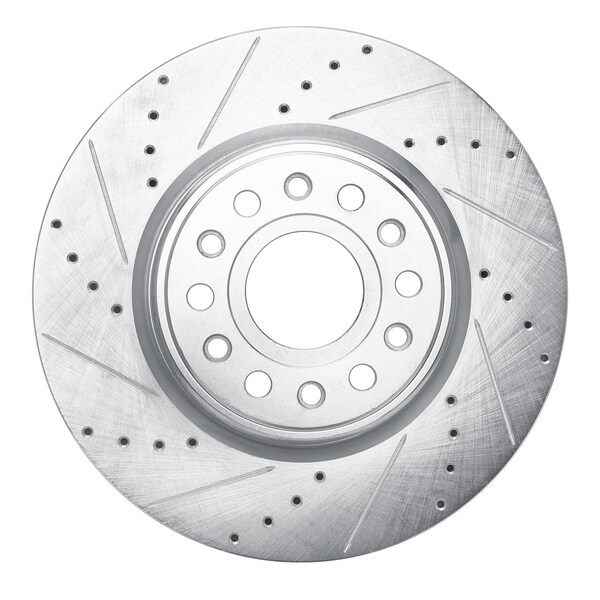 Dynamic Friction Co DFC Brake Rotor - Drilled and Slotted - Silver 631-40120L - main