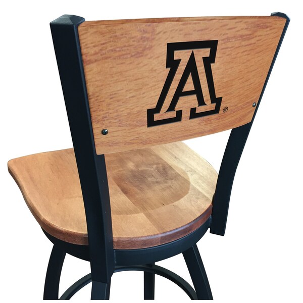 Holland Bar Stool Co 30" Blk Wrinkle Arizona Swivel Bar Stool, Laser Engraved Back L03830BWMedMplAArizUnMedMpl - main